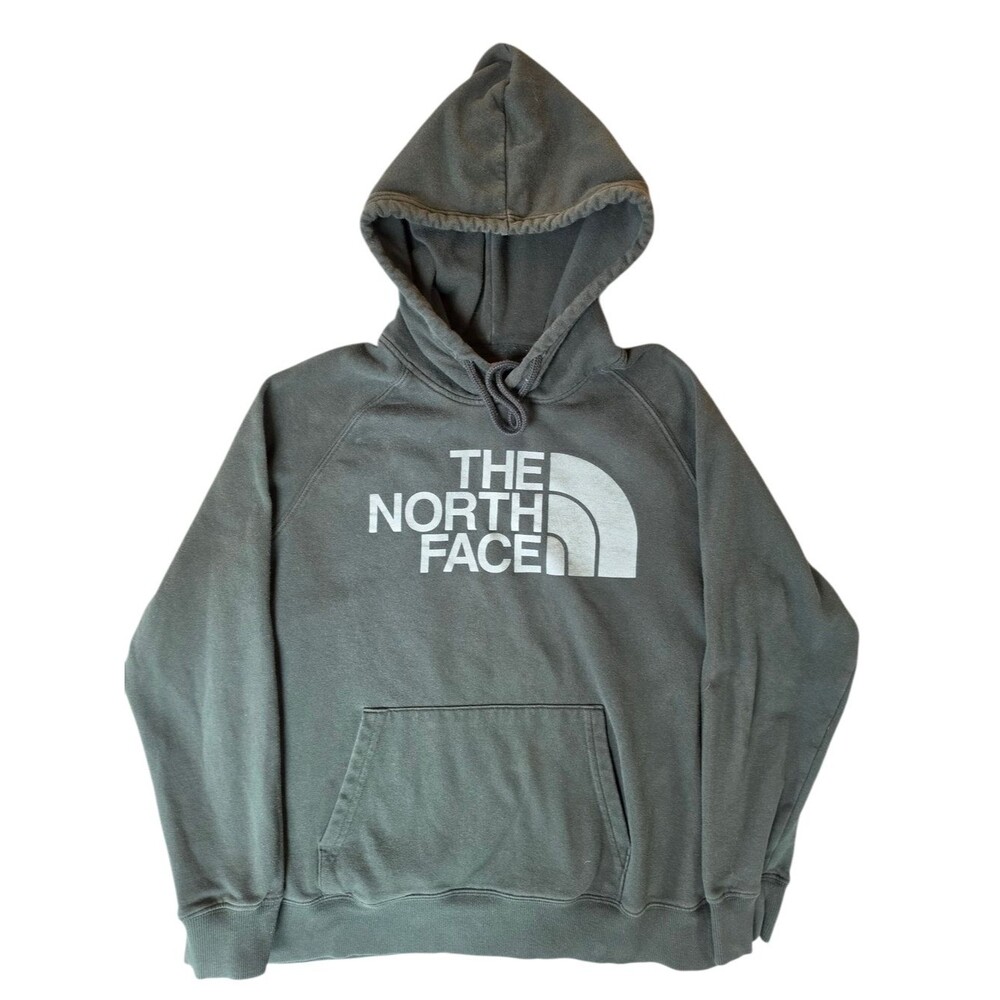 The North Face Hoodie Woman's Medium Olive Green Logo Outdoor Nature Preppy
